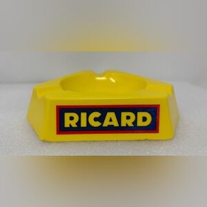 Vintage Ricard Yellow Melamine Ashtray | French Bar Advertising | Italy